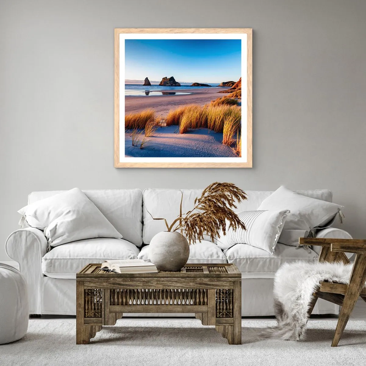 Plakat w ramie jasny dąb - Dla poszukiwaczy spokoju - 60x60 cm
