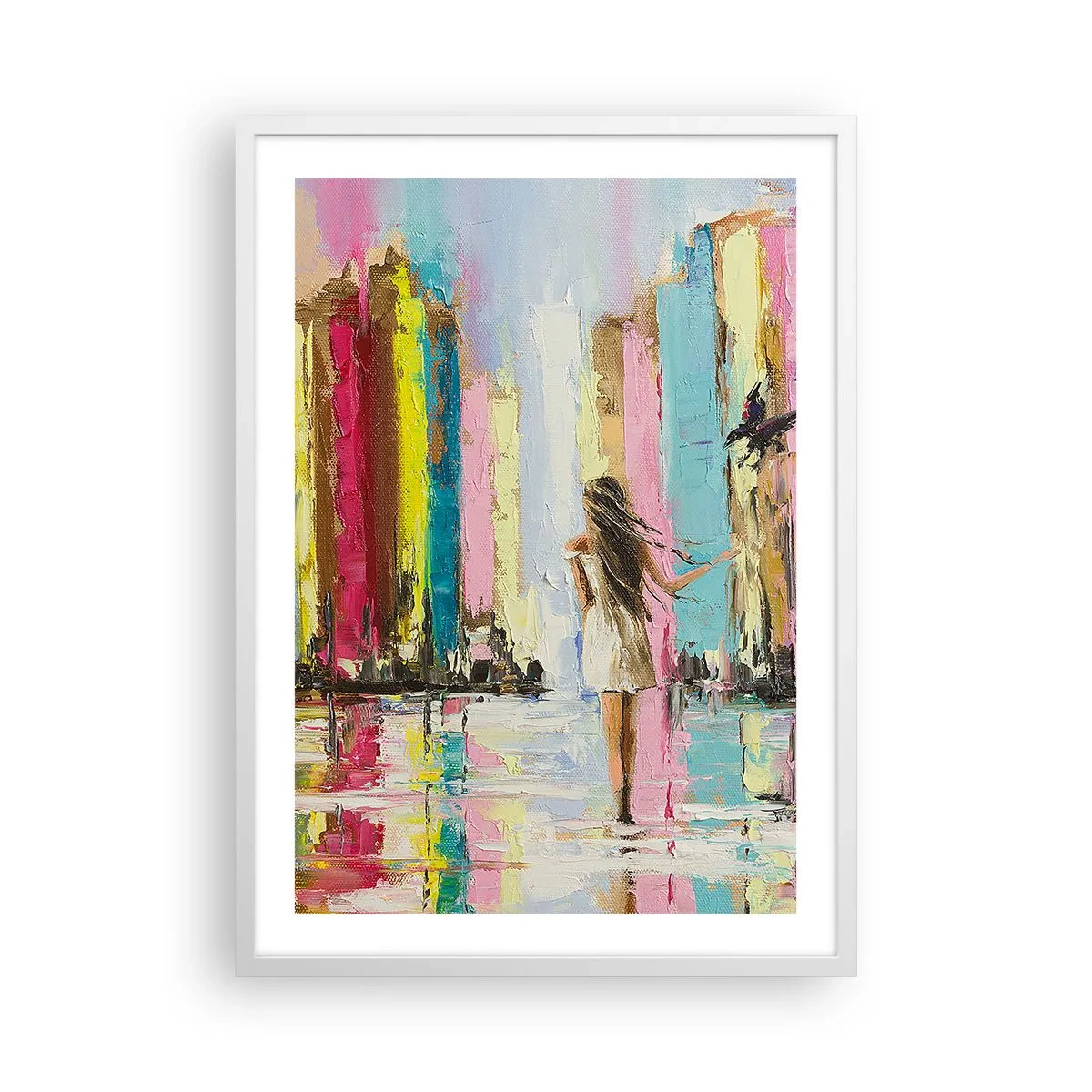 Plakat w białej ramie - Idż za mną - 50x70 cm