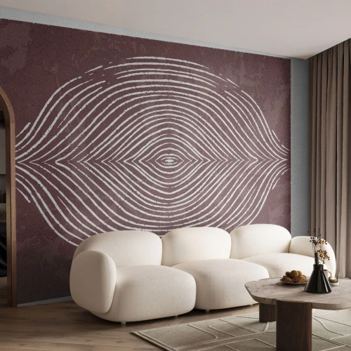 Fototapeta Premium Sand - Koncentryczne linie w brązie tworzące symetryczny wzór - 100x70cm - Przestrzeń mówi - Nowoczesna dekoracja ścienna do salonu, kuchni i sypialni ARTTOR