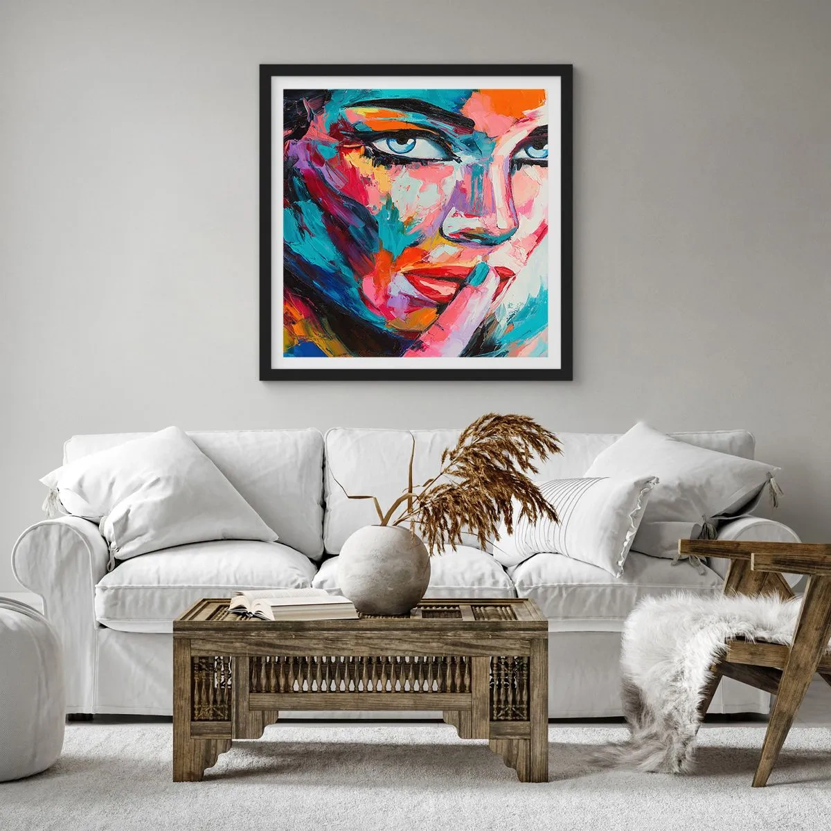 Plakat w czarnej ramie - Nasza pierwsza tajemnica - 40x40 cm