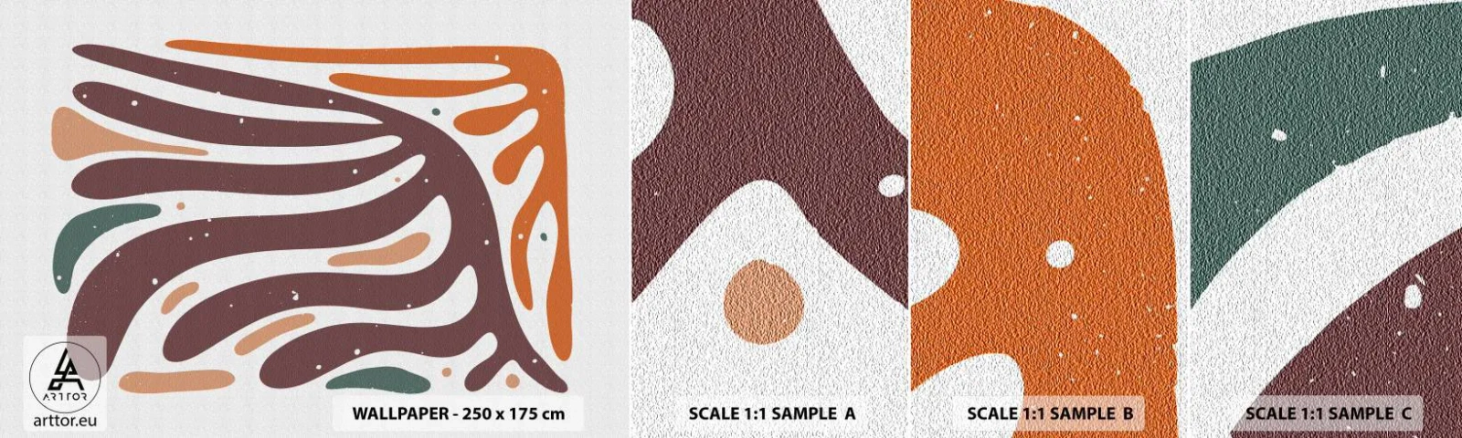 Fototapeta Próbka Samoprzylepna Deluxe Sticker - Kompozycja organiczna promienista - Boho, Minimalizm, Sztuka - 100x30 cm