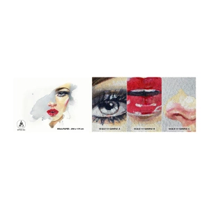 Fototapeta Próbka Premium Sand - Odbicie w kropli wody - Twarz Kobiety, Kobieta, Czerwone Usta - 100x30 cm