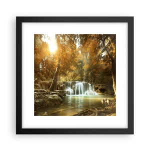 Plakat w czarnej ramie - Parkowa kaskada - 30x30 cm
