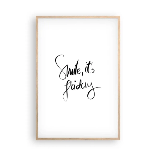 Plakat w ramie jasny dąb - Prawdziwa radość - 61x91 cm