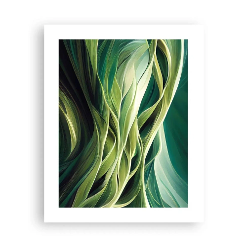 Plakat - Abstrakcyjna gra w zielone - 40x50 cm