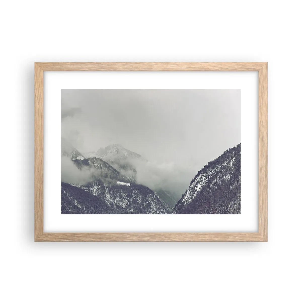 Plakat w ramie jasny dąb - Omglona dolina - 40x30 cm