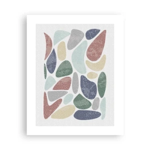 Plakat - Mozaika pudrowanych barw - 40x50 cm