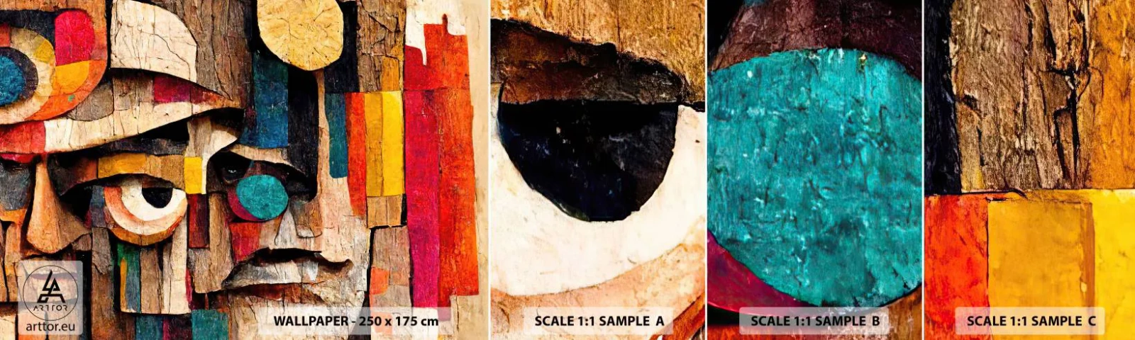 Fototapeta Próbka Samoprzylepna Deluxe Sticker - Widzę cię… - Abstrakcja, Drewno, Rzeźba - 100x30 cm