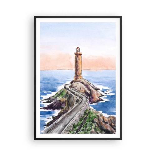 Plakat w czarnej ramie - Zwrócona ku morzu - 70x100 cm