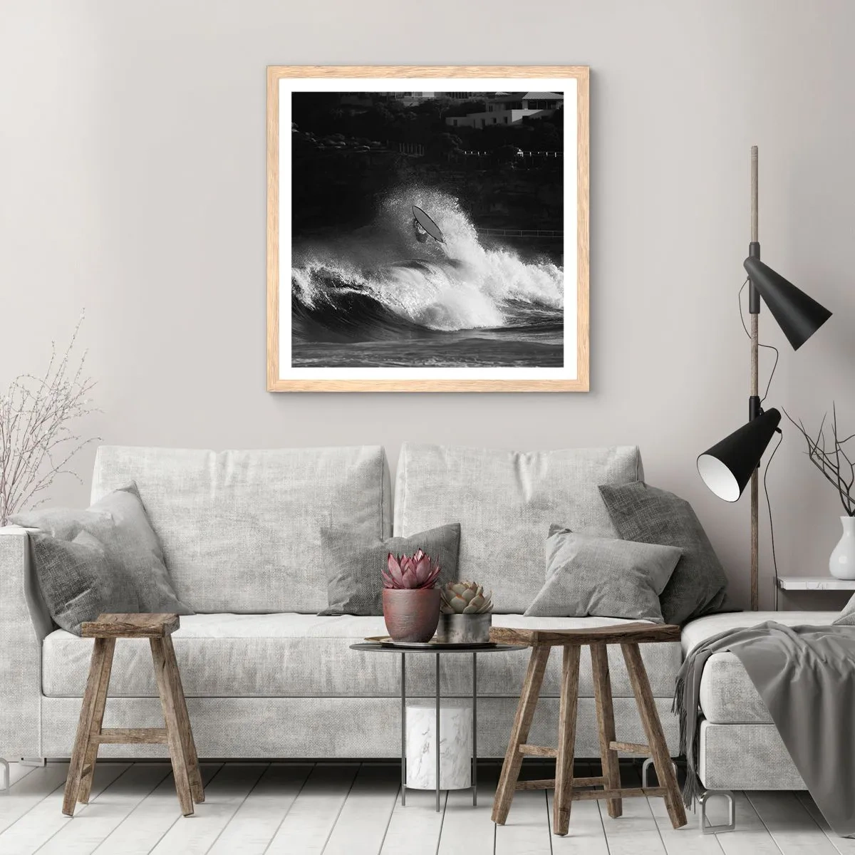 Plakat w ramie jasny dąb - Wyzwanie przyjęte! - 30x30 cm