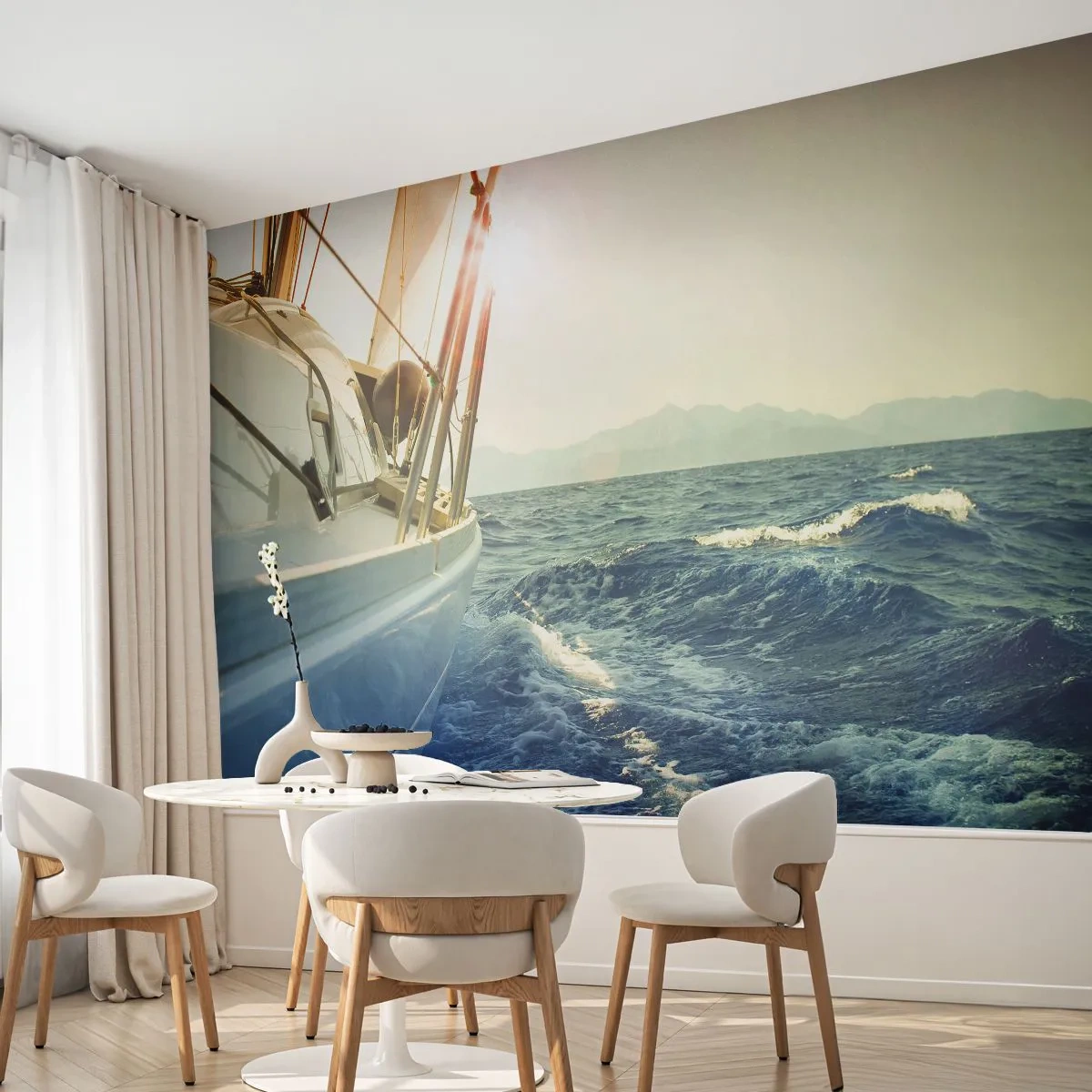 Fototapeta Premium Sand - Po przygodę - Jacht, Żaglówka, Morze - 100x70 cm