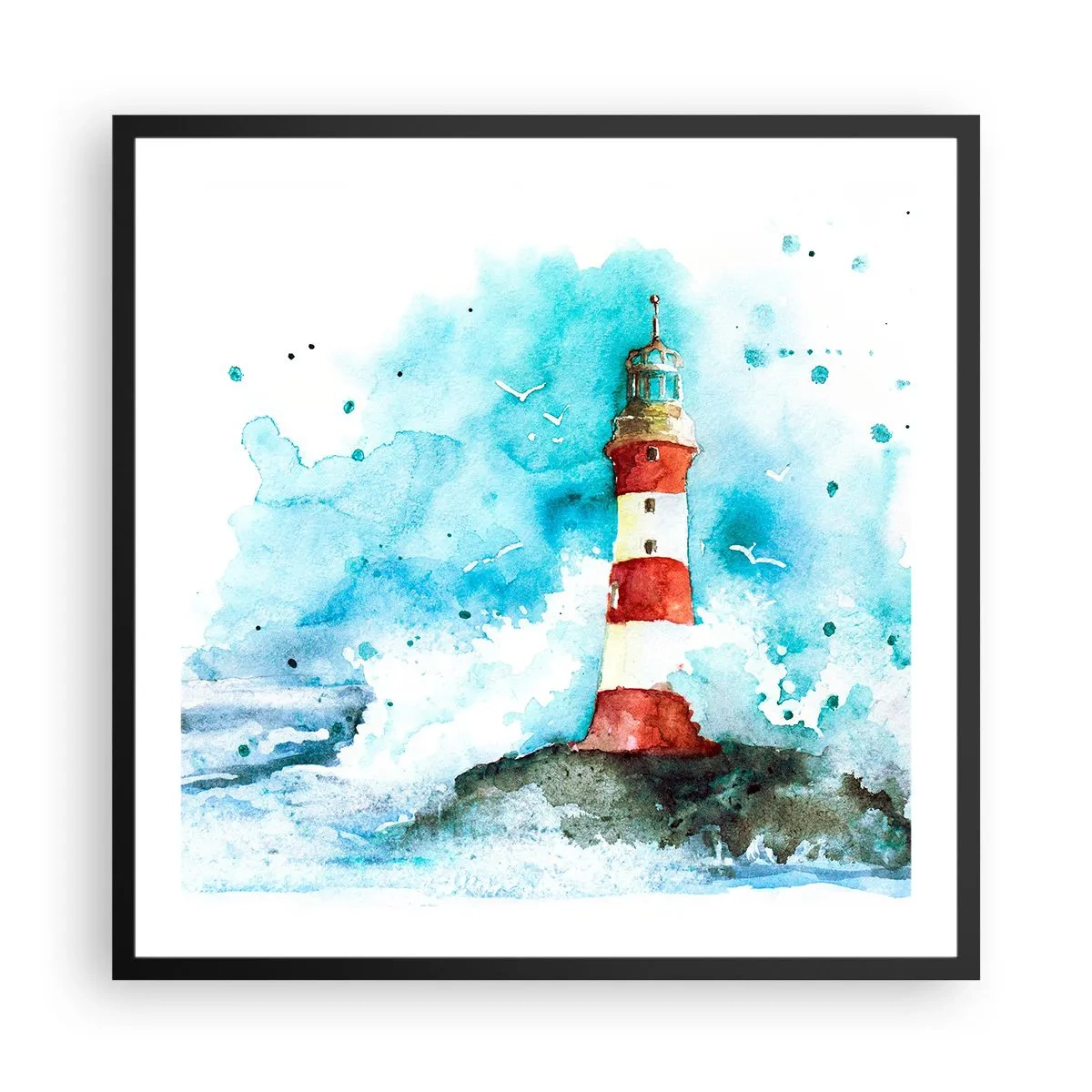 Plakat w czarnej ramie - Jedność żywiołów - 60x60 cm