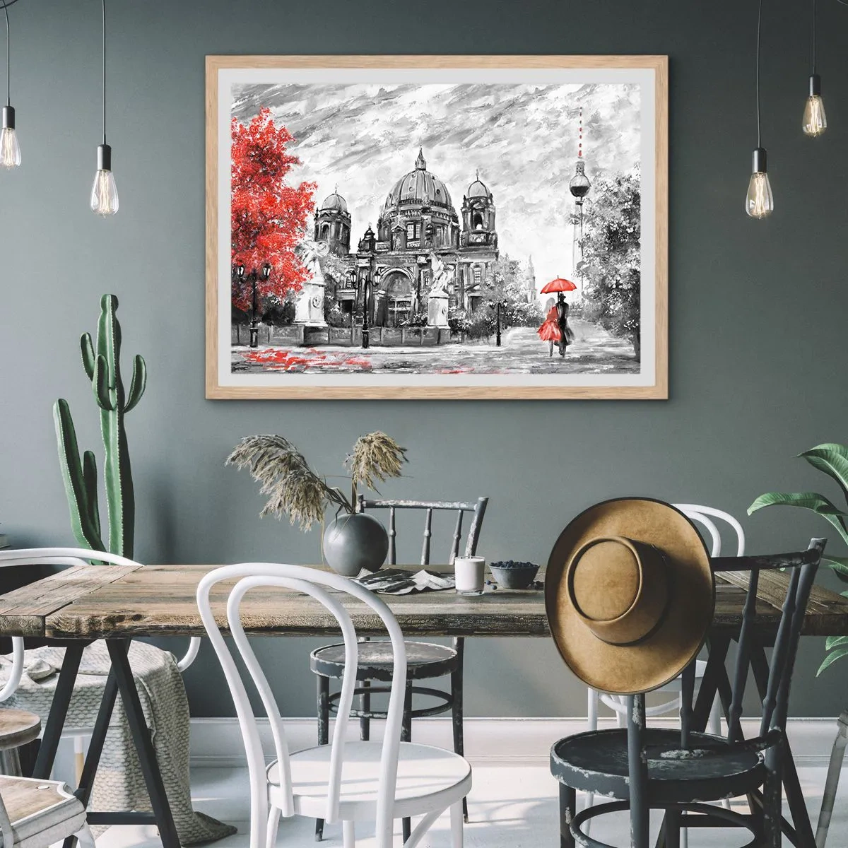 Plakat w ramie jasny dąb - Berlińskie spotkanie - 40x30 cm