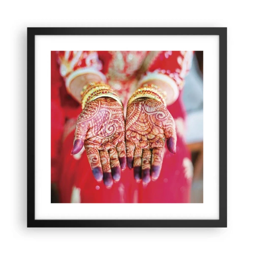 Plakat w czarnej ramie - Gotowa złapać szczęście - 40x40 cm