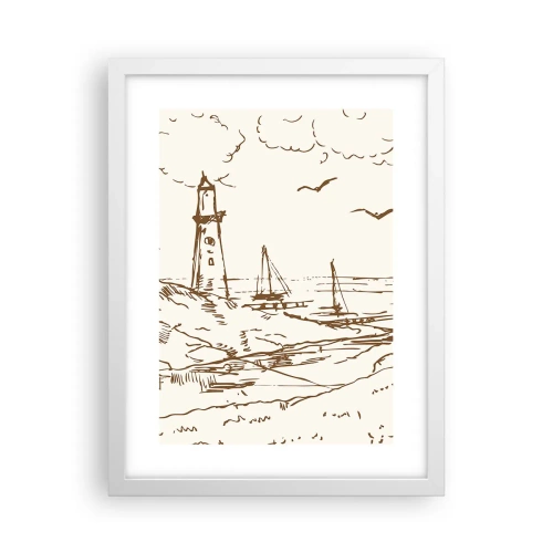 Plakat w białej ramie - Zarys wspomnienia lata - 30x40 cm