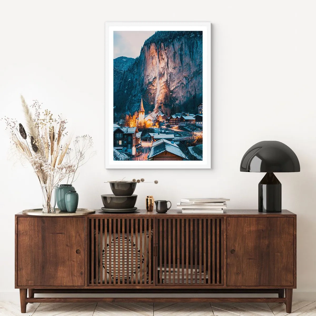 Plakat w białej ramie - Świetlisty duch zimy - 61x91 cm