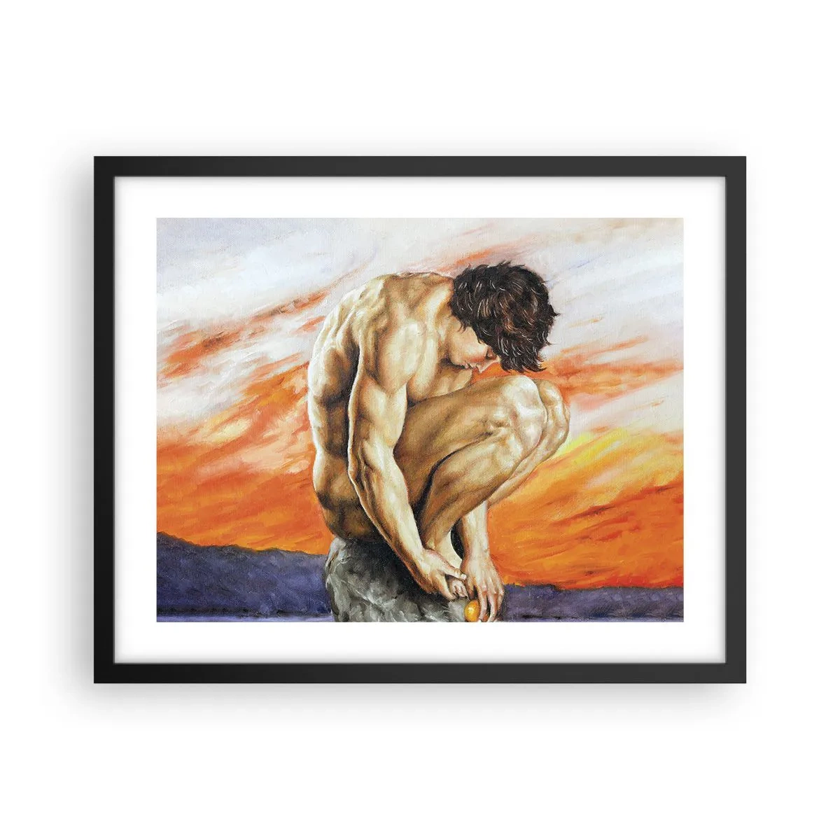 Plakat w czarnej ramie - Zatopiony w sobie - 50x40 cm