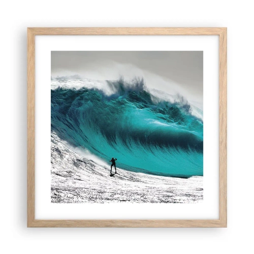 Plakat w ramie jasny dąb - Wyzwanie przyjęte - 40x40 cm