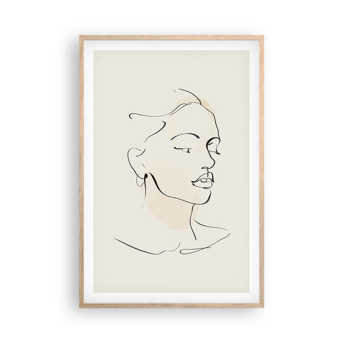 Plakat w ramie jasny dąb - Pewną kreską - 61x91 cm