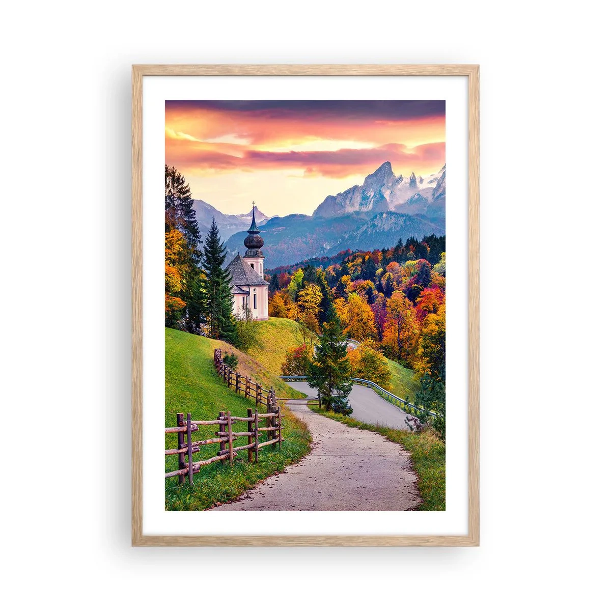 Plakat w ramie jasny dąb - Pejzaż jak malowanie - 50x70 cm