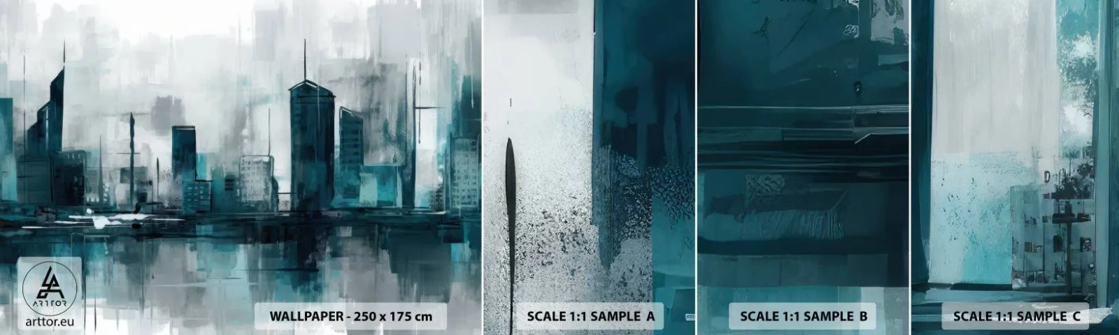 Fototapeta Próbka Standard Eco - Miasto w kolorze deszczu - Miasto, Architektura, Sztuka - 100x30 cm