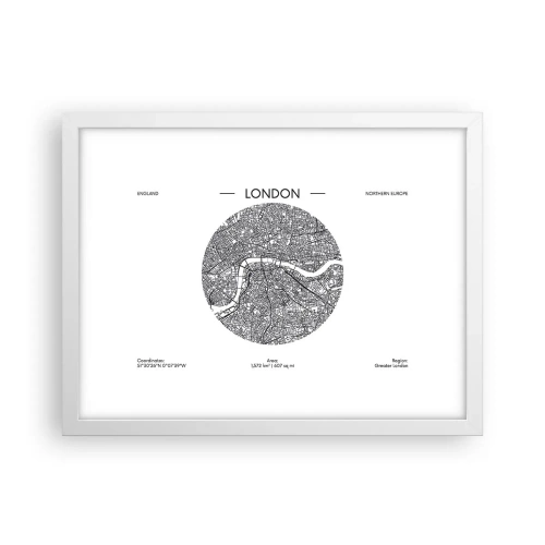 Plakat w białej ramie - Anatomia Londynu - 40x30 cm