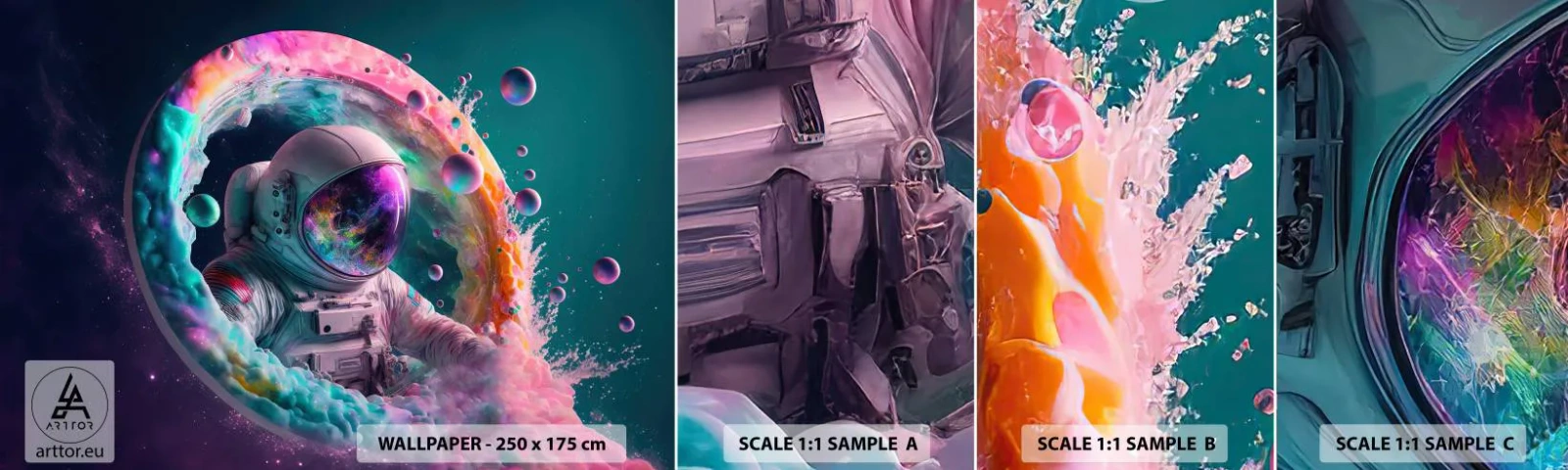 Fototapeta Próbka Standard Eco - Gwiezdne wrota - Astronauta, Galaktyka, Futurystyczny - 100x30 cm