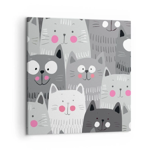 Obraz na płótnie - Koci świat - 50x50 cm