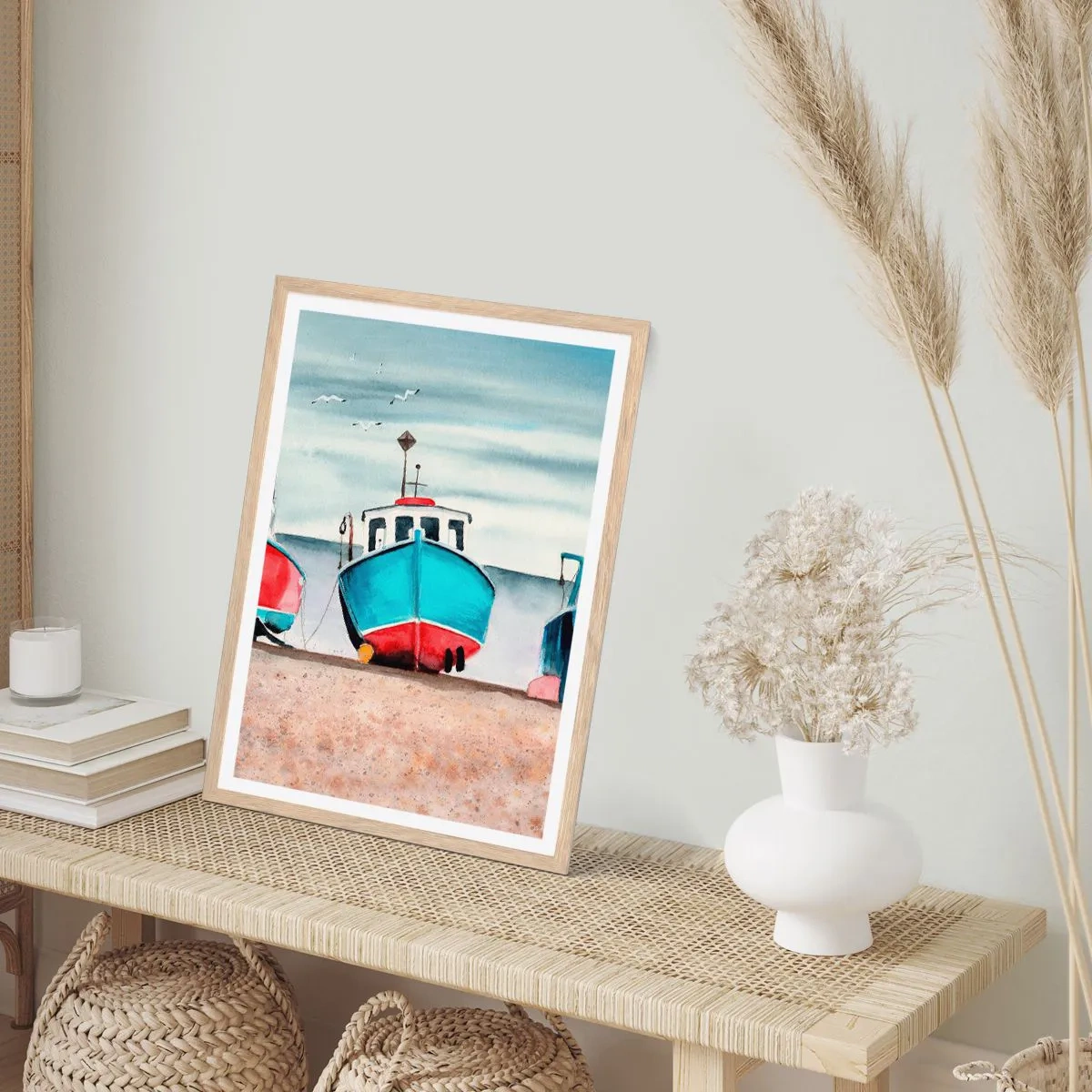 Plakat w ramie jasny dąb - Gotowe na połów - 61x91 cm