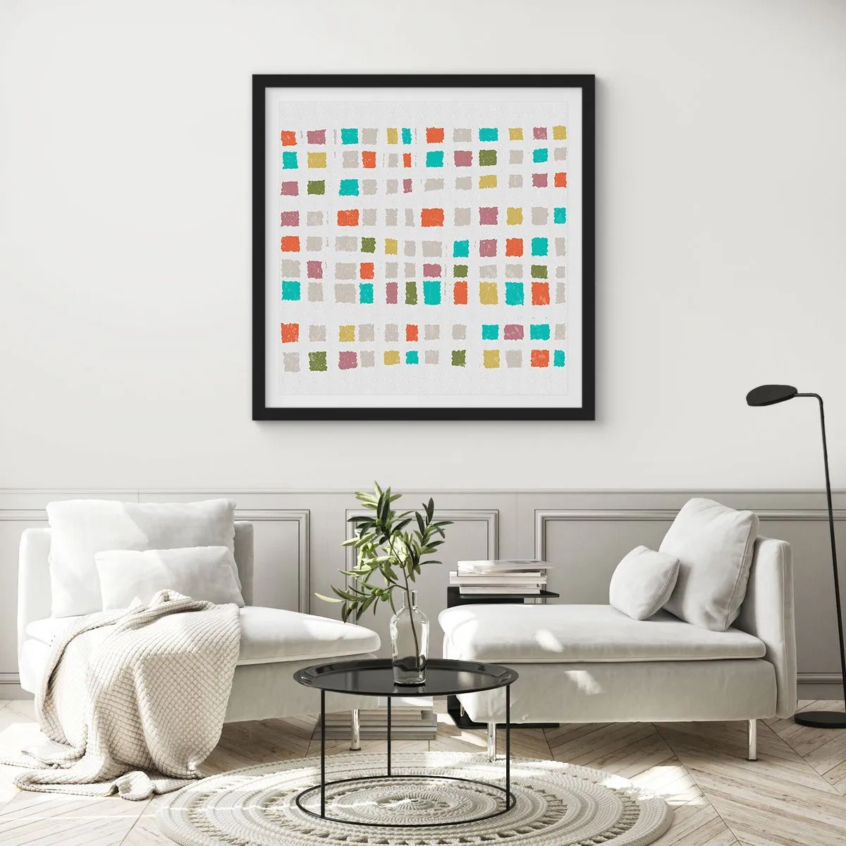 Plakat w czarnej ramie - Nieznana gra - 50x50 cm