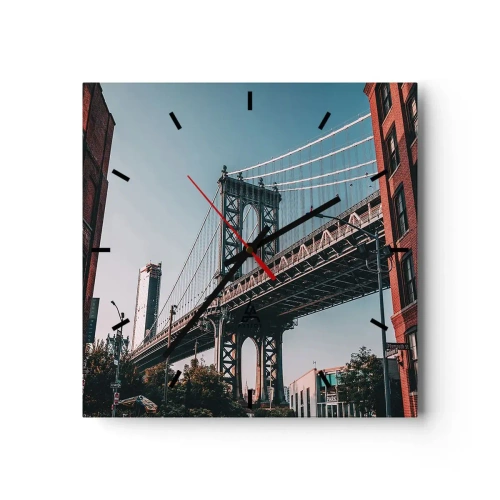 Zegar ścienny - Nad falami miasta - 40x40 cm