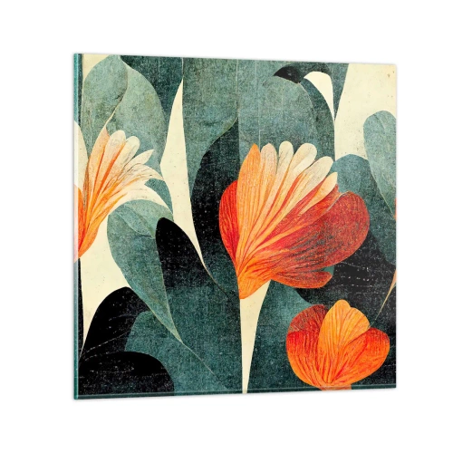 Obraz na szkle - Żar tropików i chłód zieleni - 30x30 cm