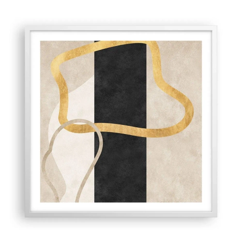 Plakat w białej ramie - Kształty zapętlone - 60x60 cm