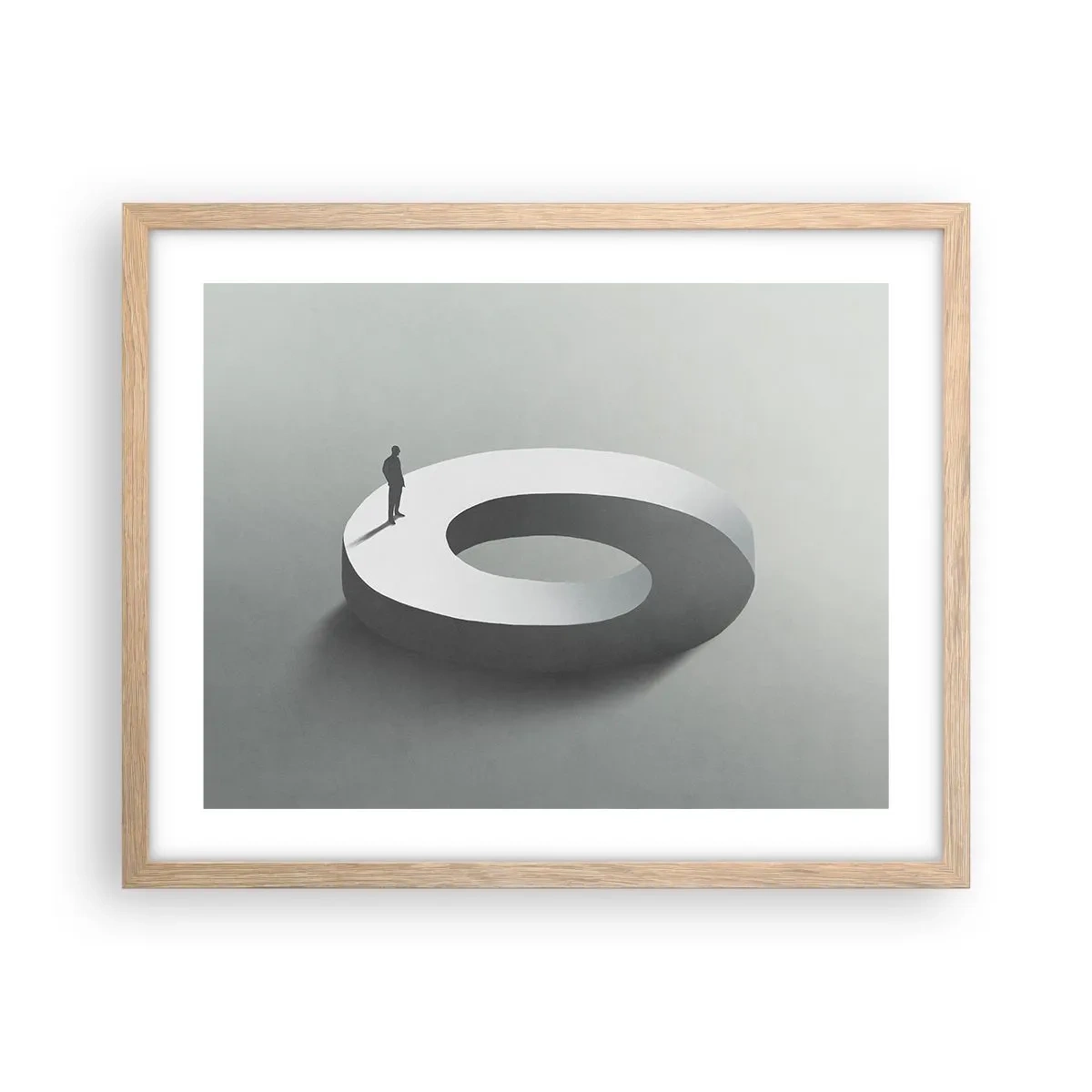 Plakat w ramie jasny dąb - I bądź tu mądry - 50x40 cm