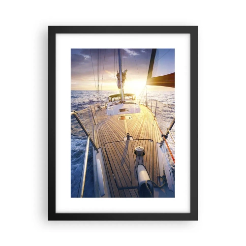 Plakat w czarnej ramie - Biegnąca po falach - 30x40 cm