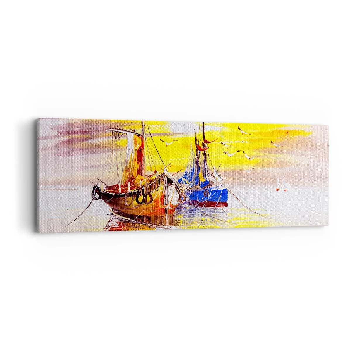 Obraz na płótnie - Zasłużony odpoczynek w porcie - 90x30 cm