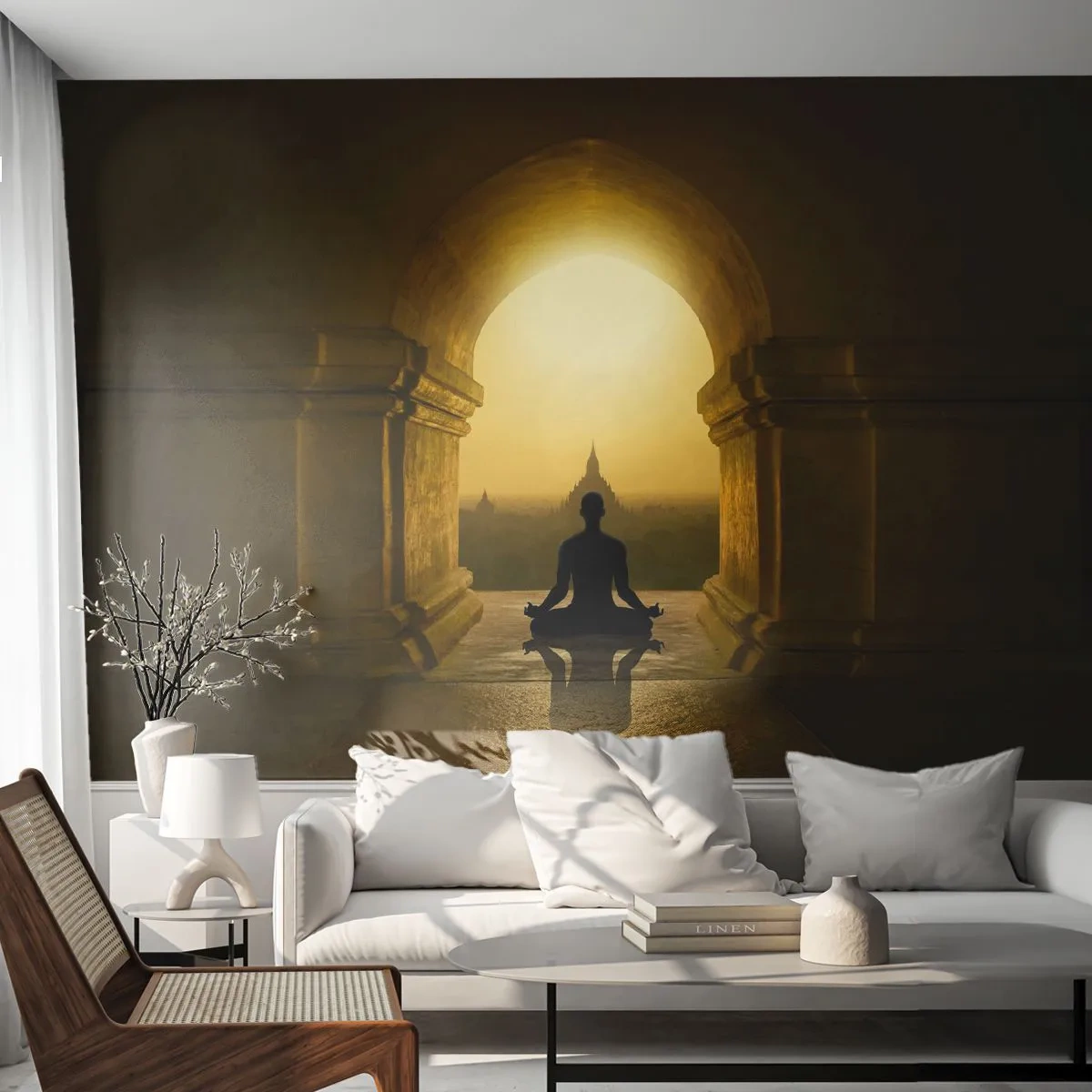 Fototapeta Premium Sand - Pełna harmonia - Medytacja, Świątynia, Budda - 350x256 cm