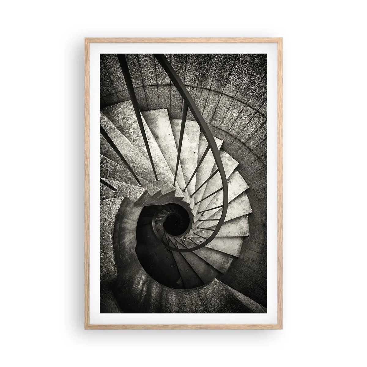 Plakat w ramie jasny dąb - Schodami w górę, schodami w dół - 61x91 cm