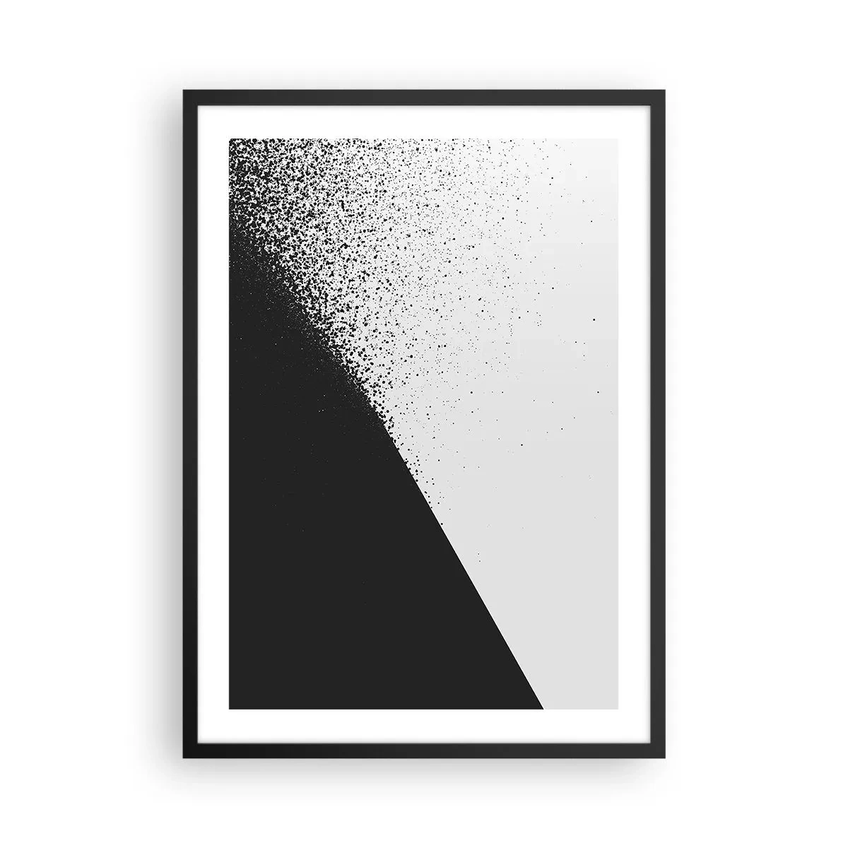 Plakat w czarnej ramie - Abstrakcyjny wzór w czerni i bieli - 50x70cm - Coraz szybciej, coraz więcej - Nowoczesna dekoracja ścienna do salonu i sypialni ARTTOR