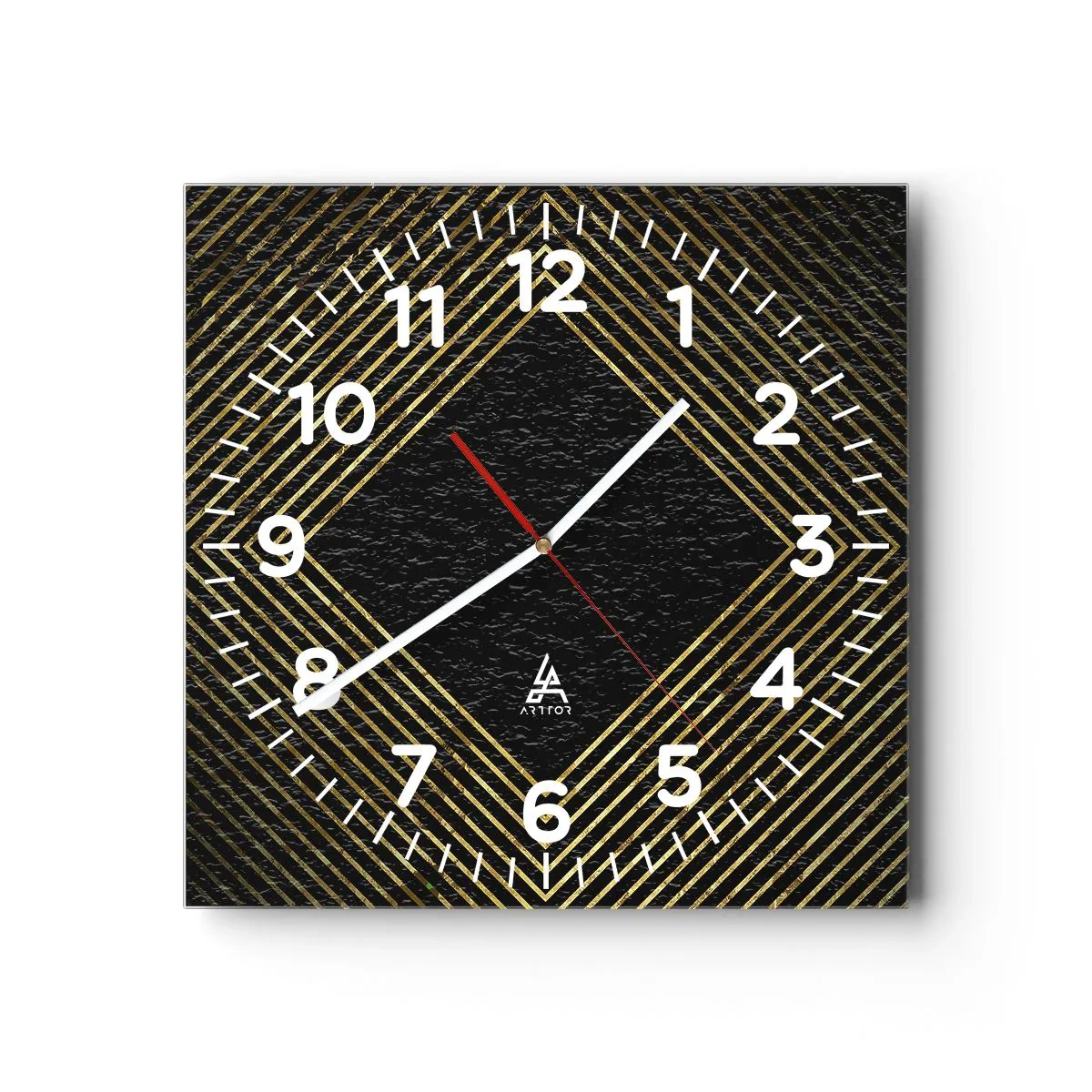 Zegar ścienny - Geometria w stylu glamour - 40x40 cm