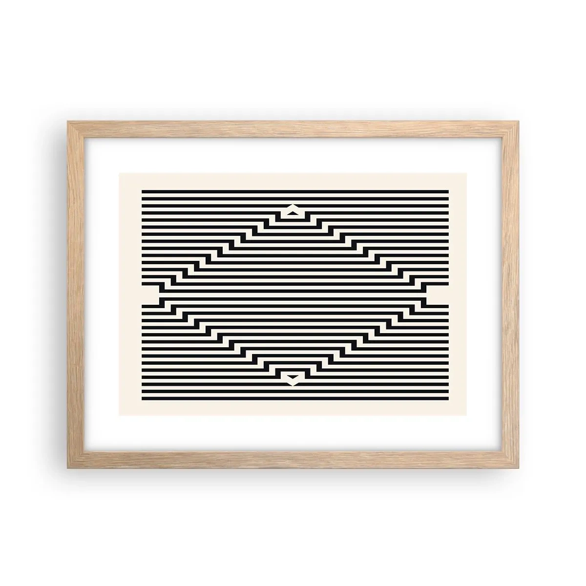 Plakat w ramie jasny dąb - Geometryczna iluzja - 40x30 cm