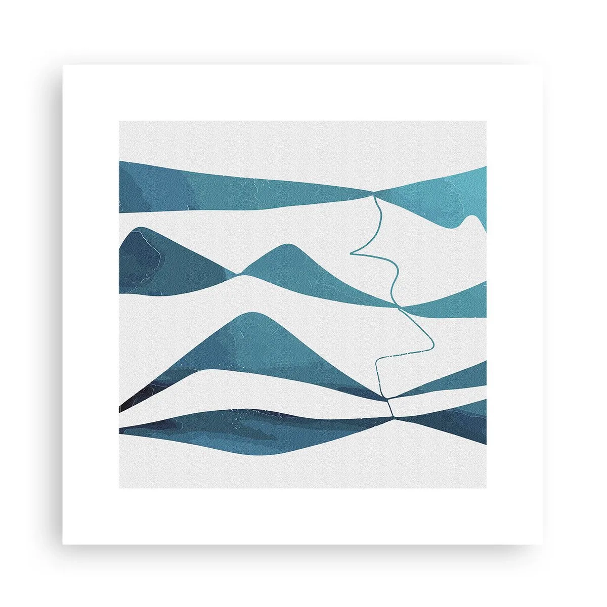 Plakat - Abstrakcja: turkusowy związek - 30x30 cm