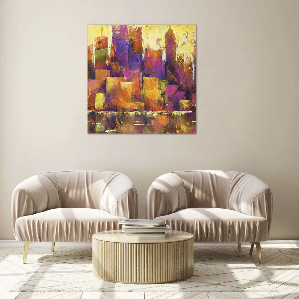 Obraz na szkle - Kompozycja metropolitalna - 40x40 cm