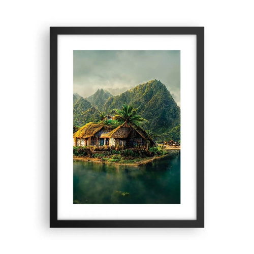 Plakat w czarnej ramie - Tropikalny raj - 30x40 cm