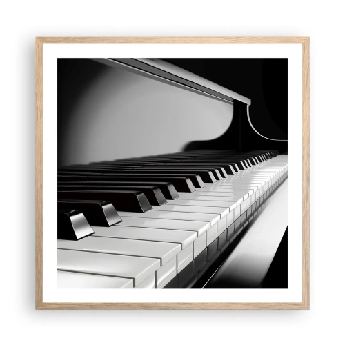 Plakat w ramie jasny dąb - Harmonia kształtów i barw - 60x60 cm