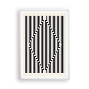 Plakat w białej ramie - Geometryczna iluzja - 70x100 cm