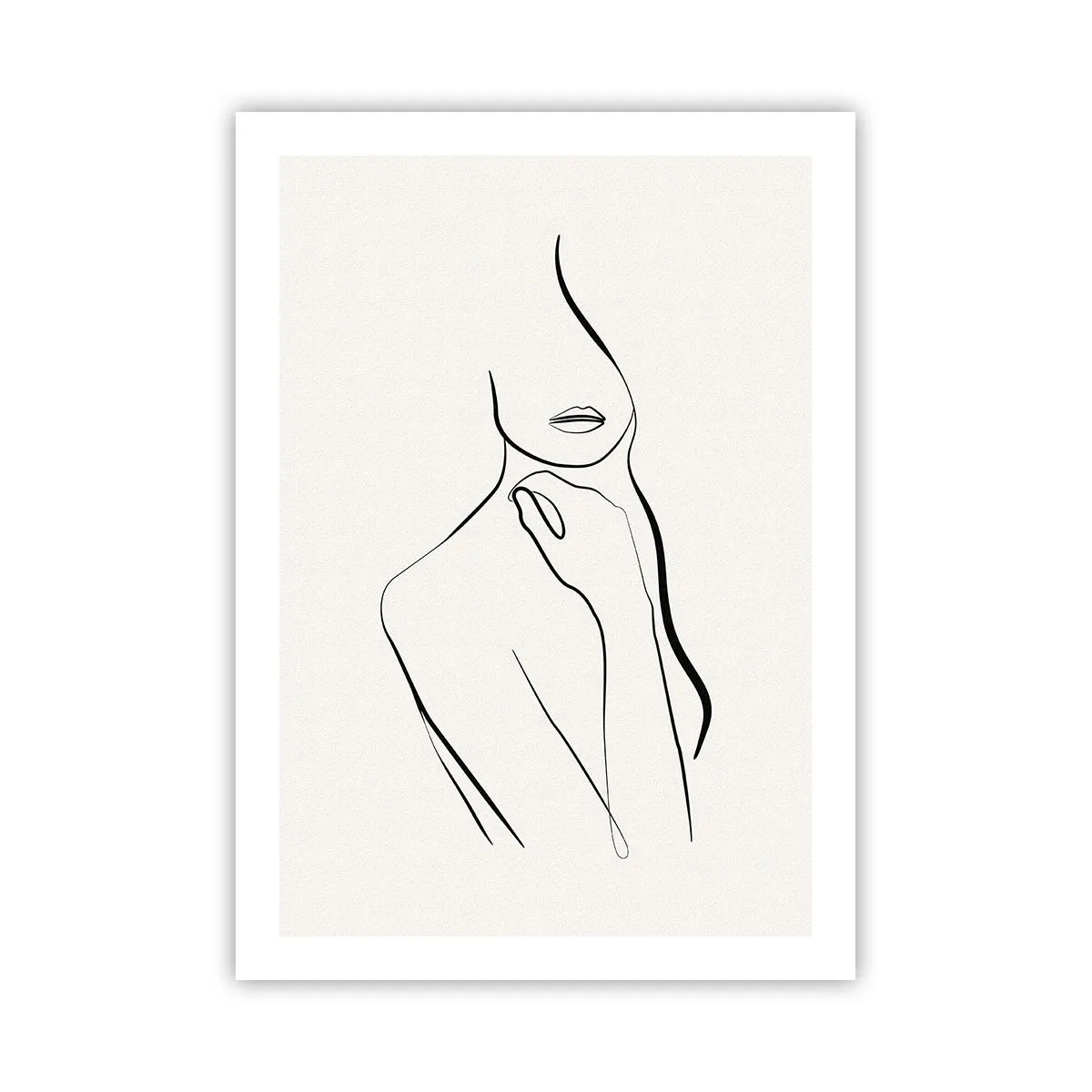 Plakat - Minimalistyczna linia kobiecej sylwetki na jasnym tle - 50x70cm - Fala melancholii - Nowoczesna dekoracja ścienna do salonu, kuchni i sypialni ARTTOR