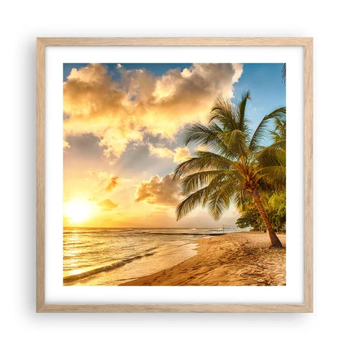 Plakat w ramie jasny dąb - Wieczne lato, zawsze wakacje - 50x50 cm