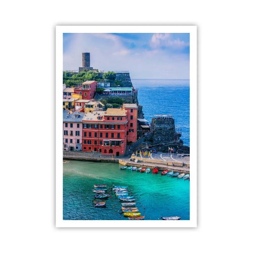 Plakat - Śródziemnomorskie magiczne miasteczko - 70x100 cm