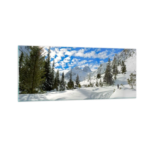 Obraz na szkle - W śniegu i w słońcu - 100x40 cm